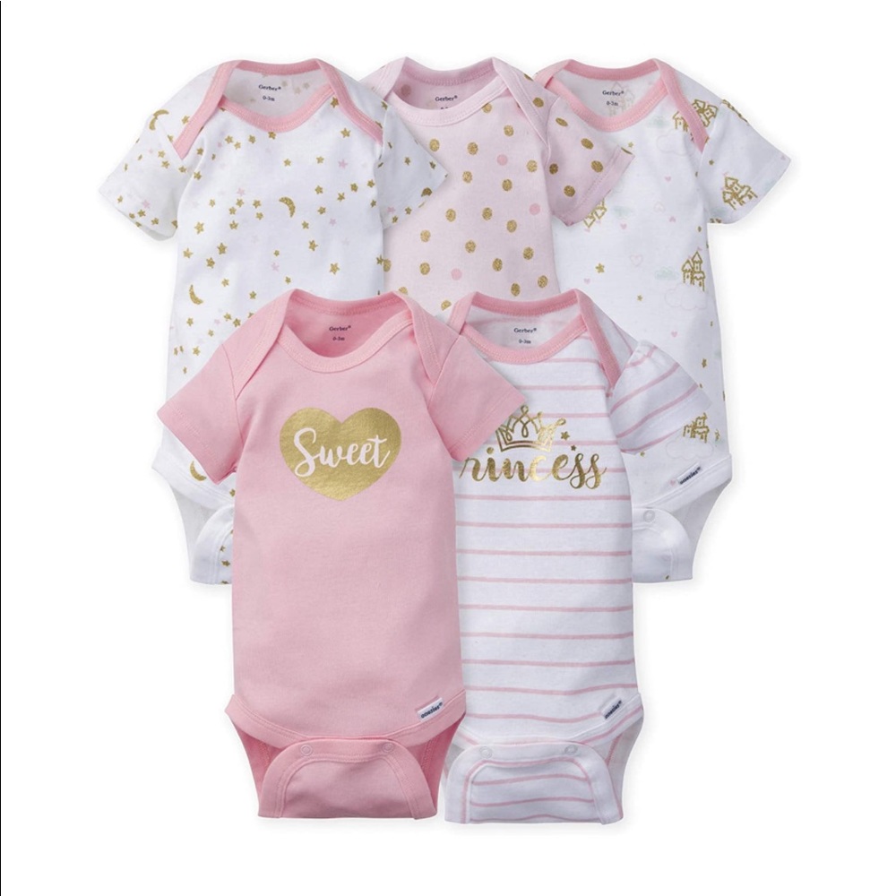 Gerber baby girls 5-pack Variety Onesies Bodysuits